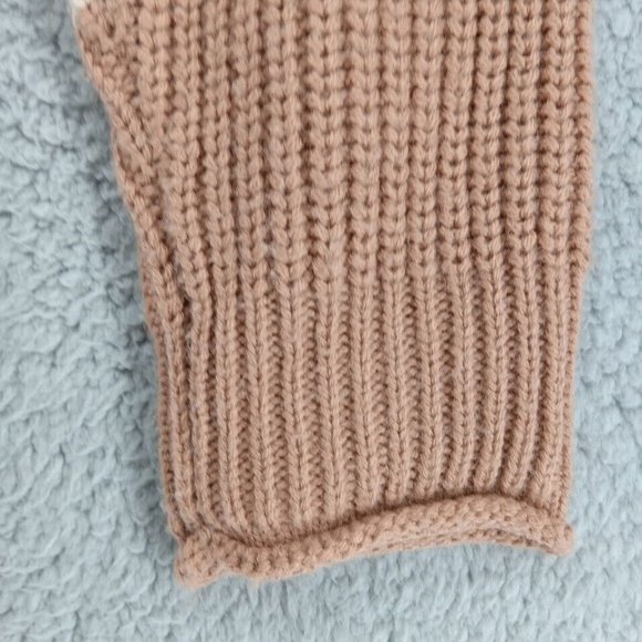 Hippie Rose Sweater Womens XL Tan Striped Waffle Knit Pullover Cable Knit - Picture 9 of 10